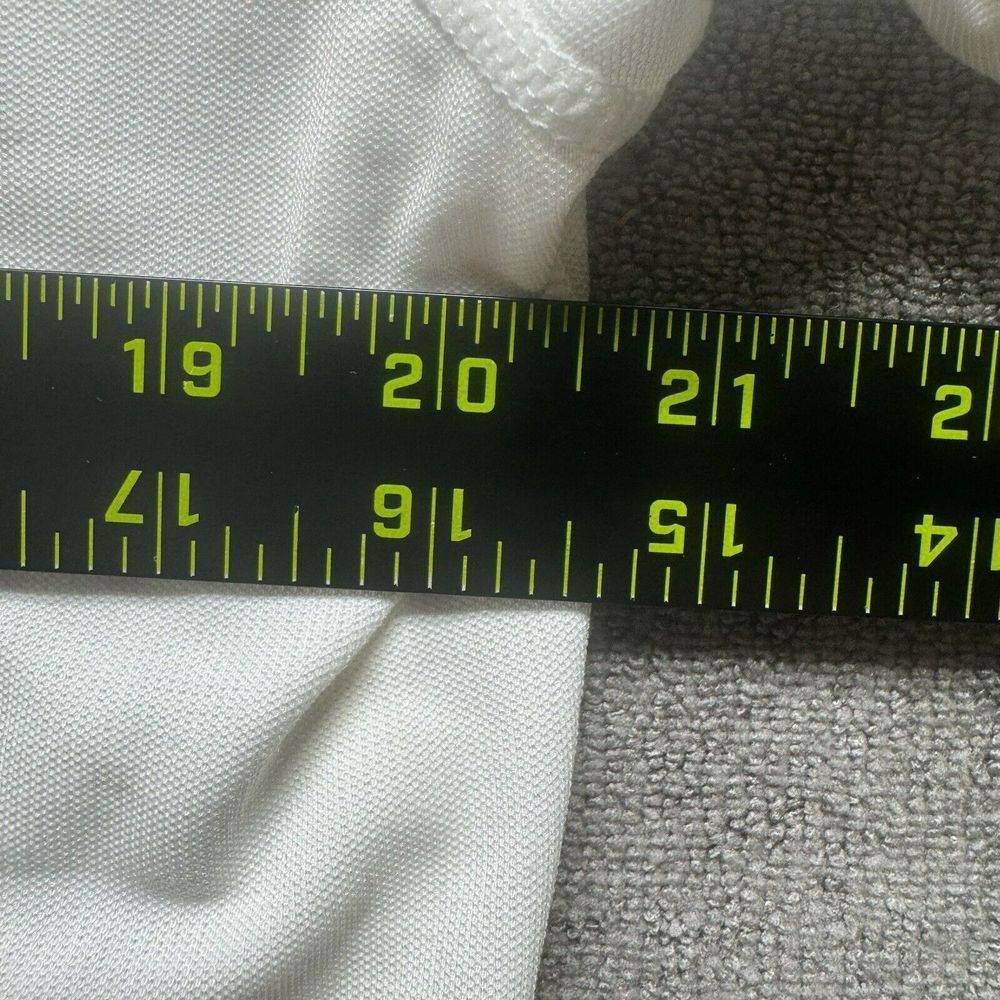 Rhone Polo Shirt Mens Large White Stretch Performance Collared‎ preppy Golf Logo - Picture 4 of 9